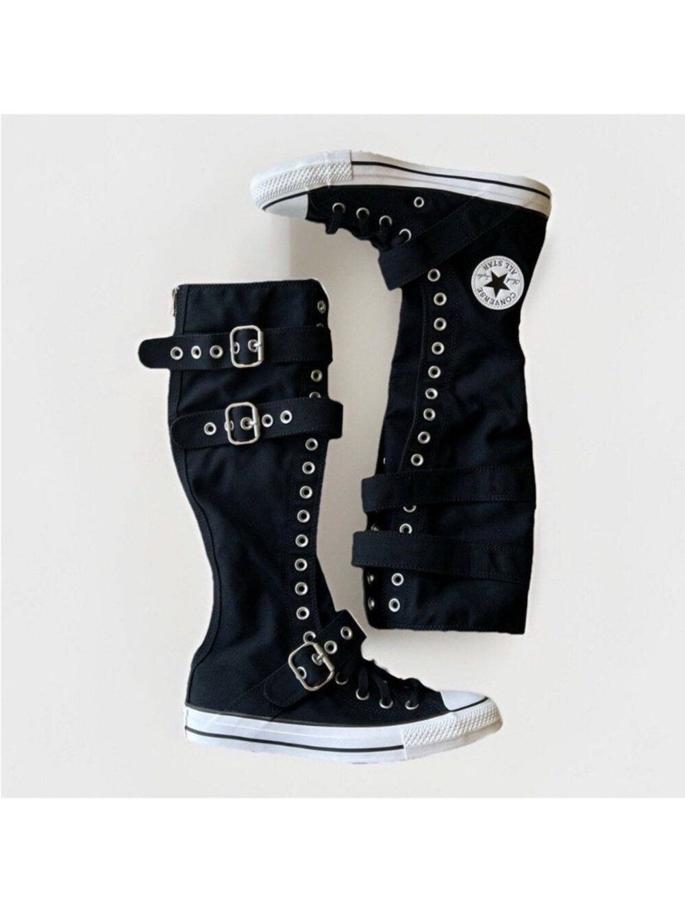 New Chuck Taylor All Star XX-Hi Knee High Converse Boots Womens 8 Straps Buckles